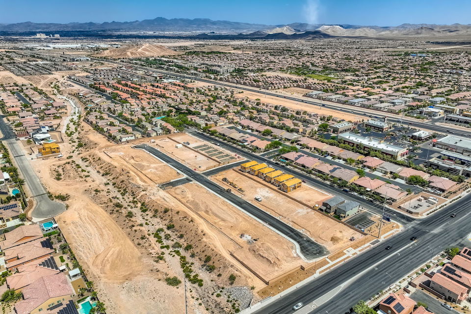 A high angle view of a road.