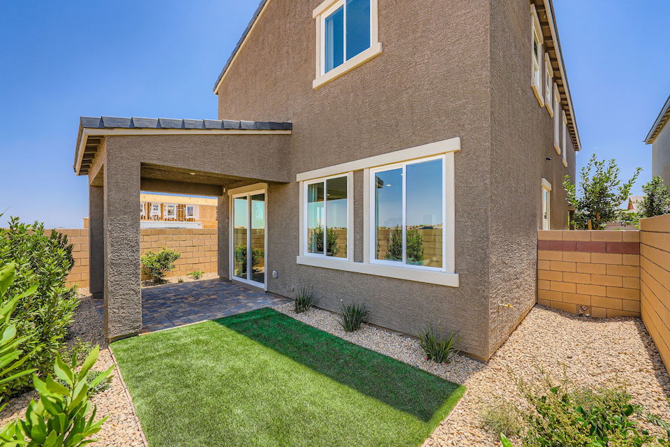 A house with a front yard.