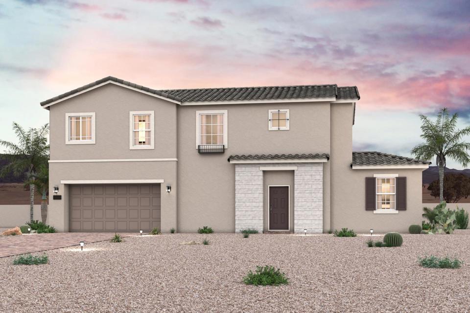 A house with a garage.