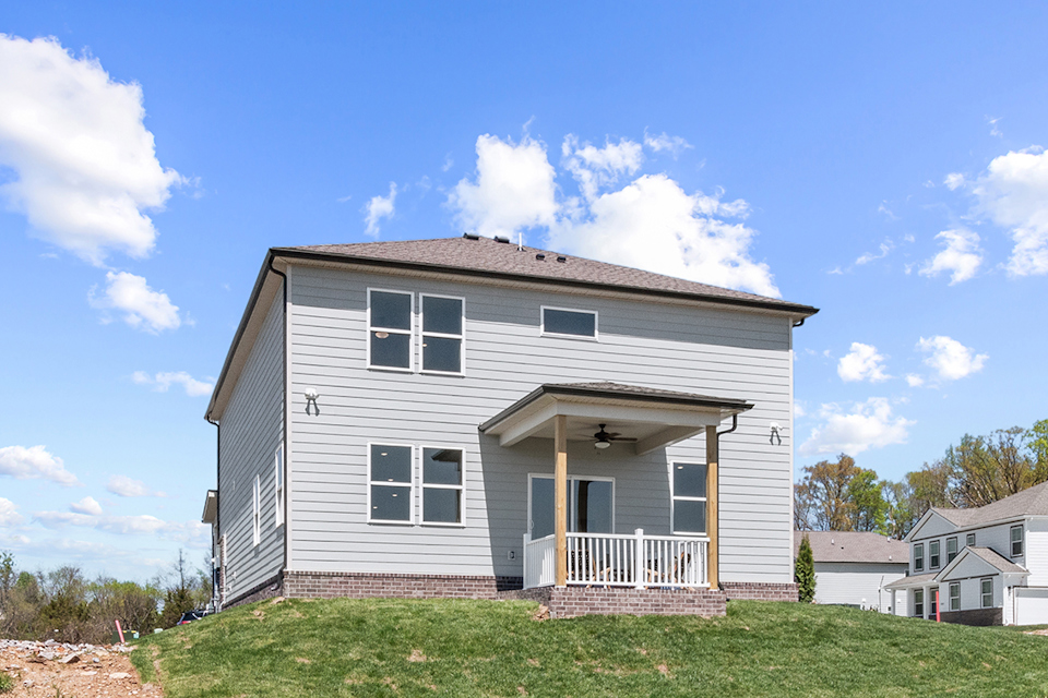 A house with a porch.