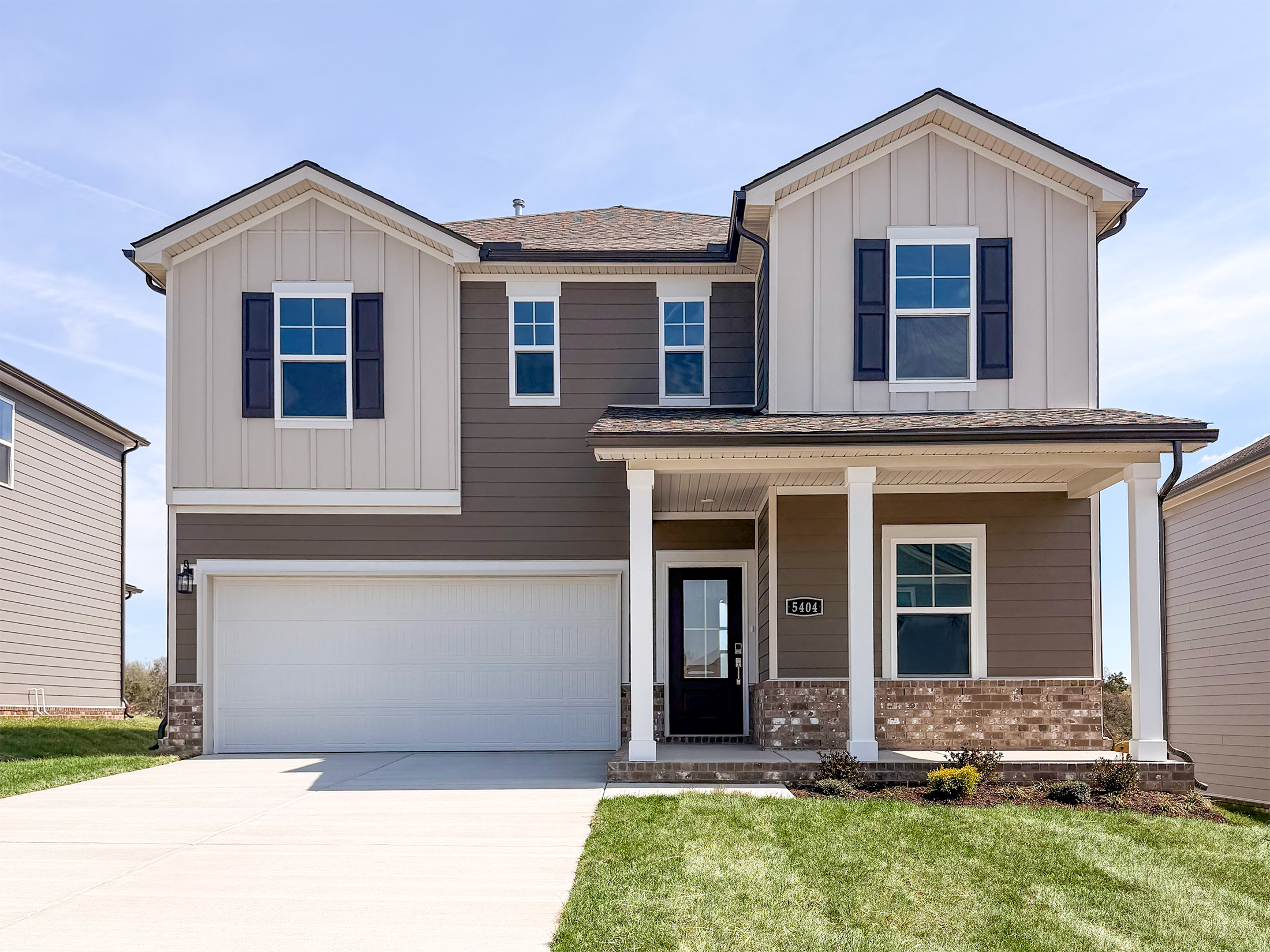A house with a garage.