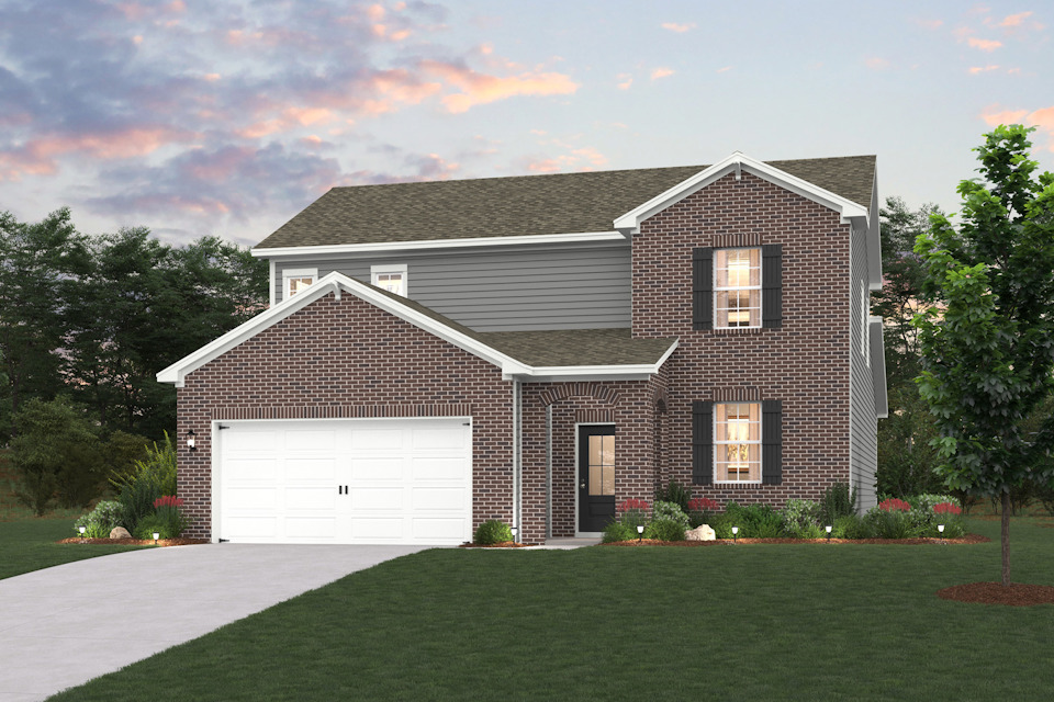 A house with a garage.