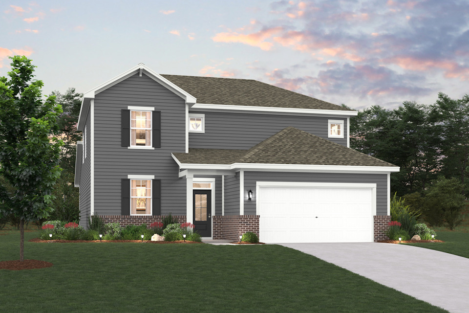 A house with a garage.