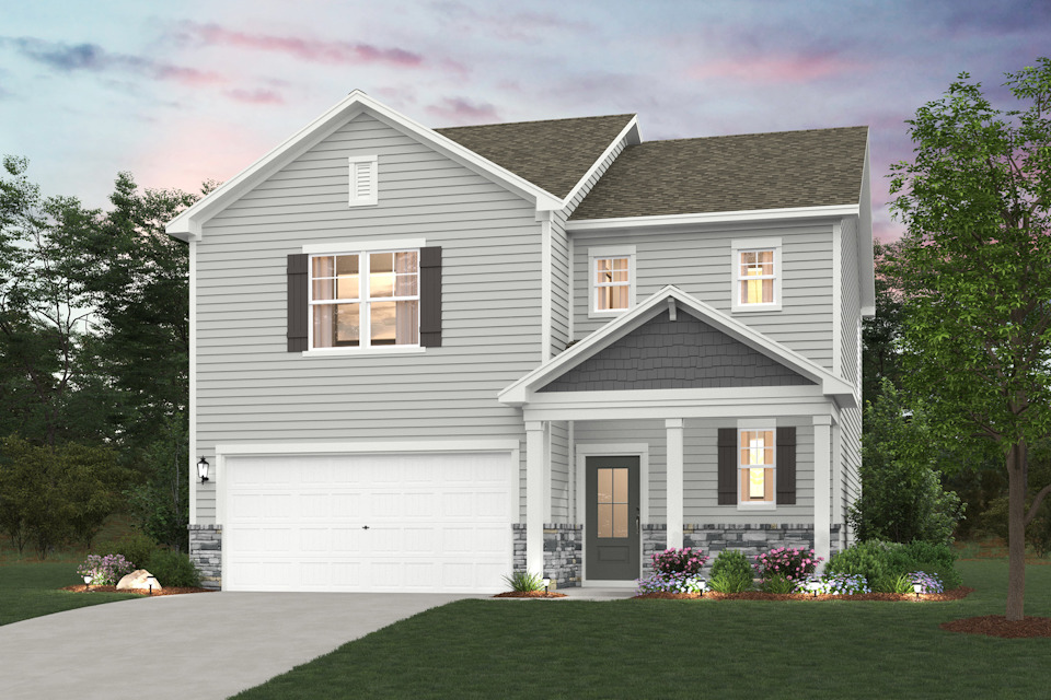 A house with a garage.