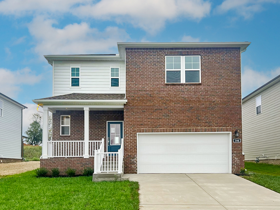 A house with a garage.