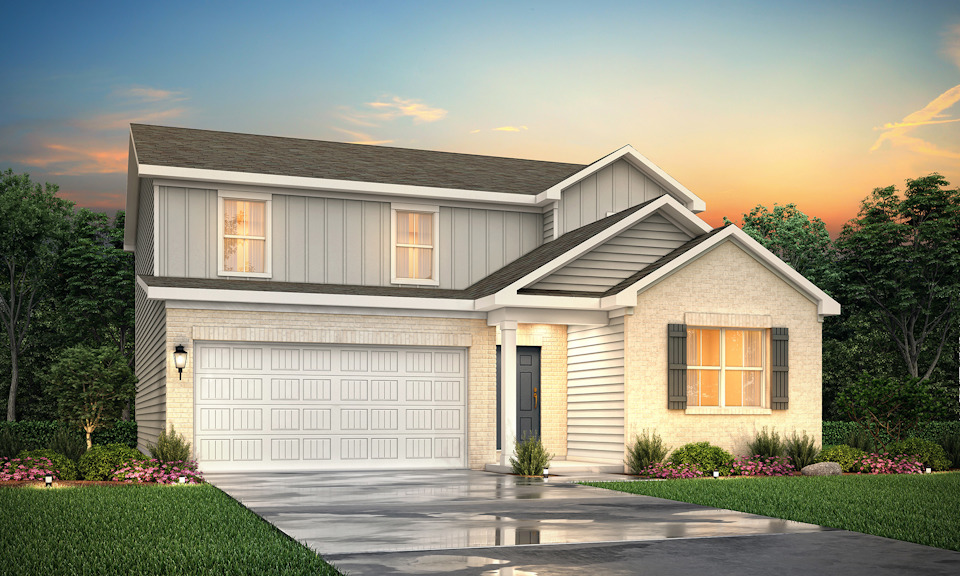 A house with a driveway.