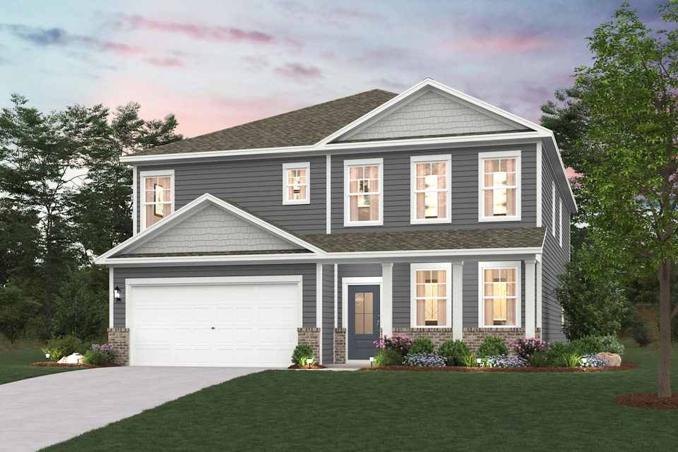 A house with a garage.