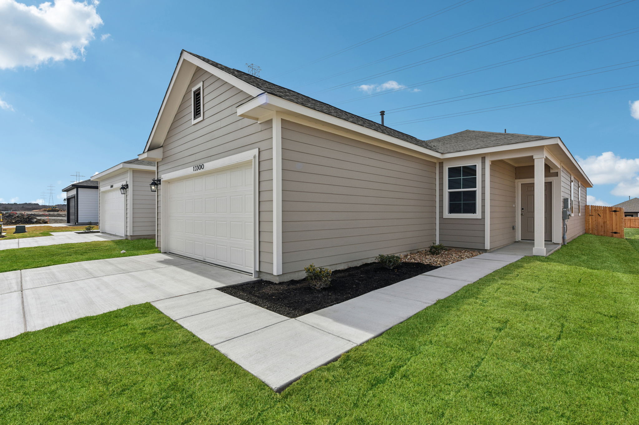 A house with a driveway.