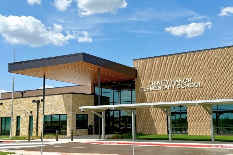 A building with a sign on the front.