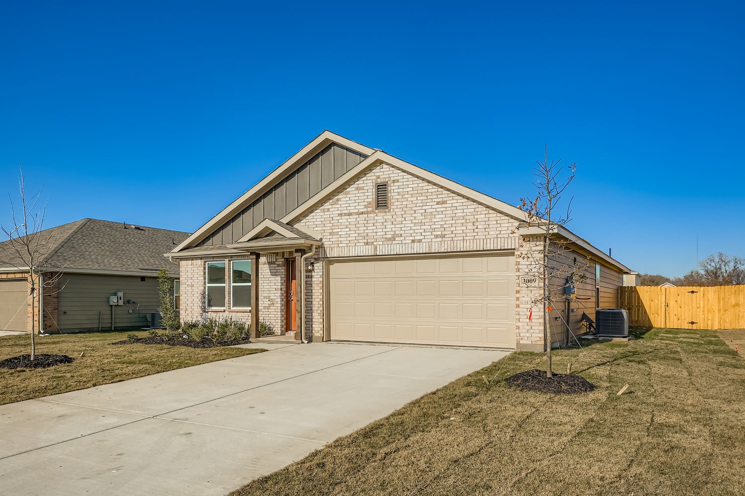 A house with a garage.