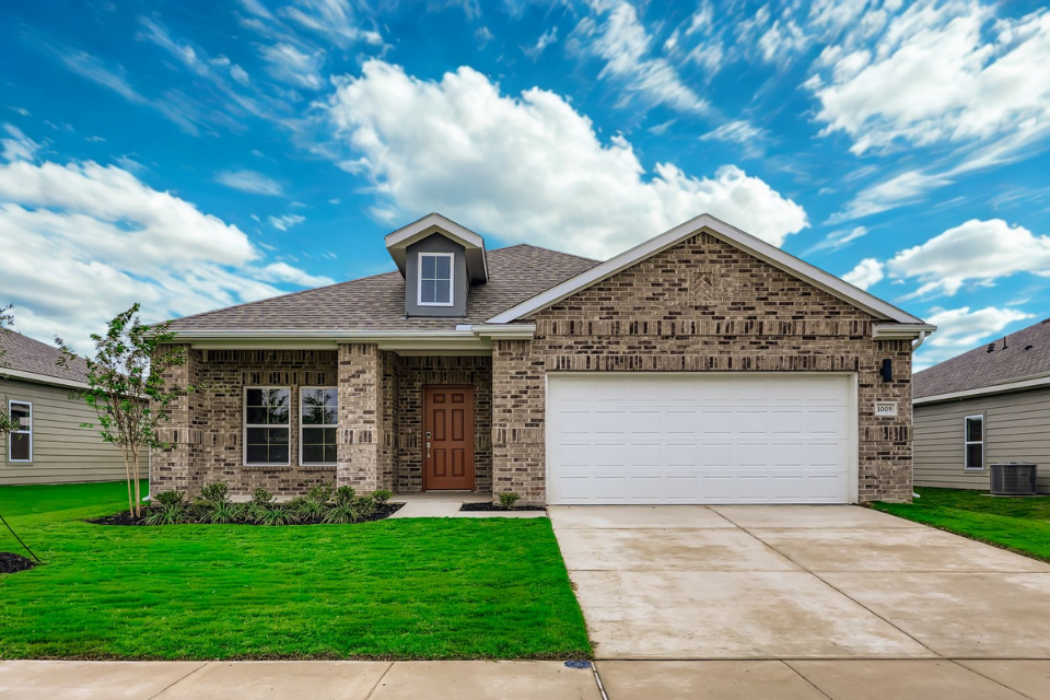A house with a garage.