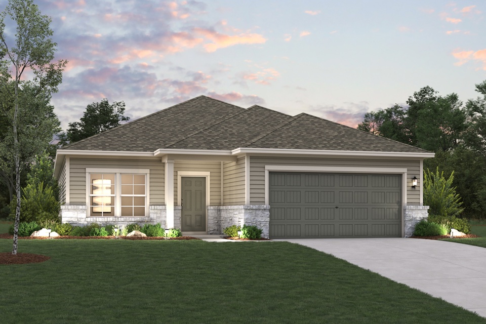 A house with a garage.