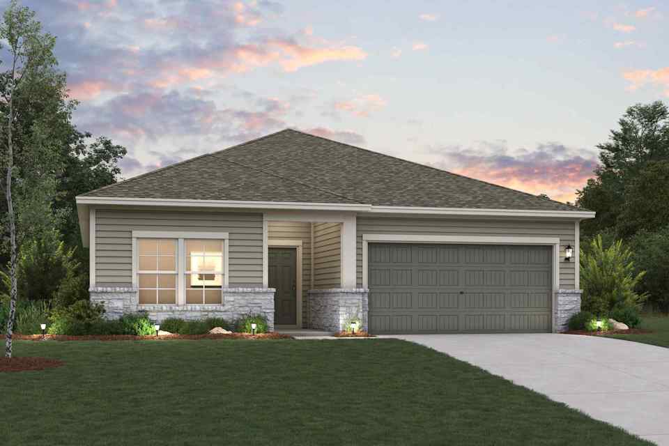 A house with a garage.