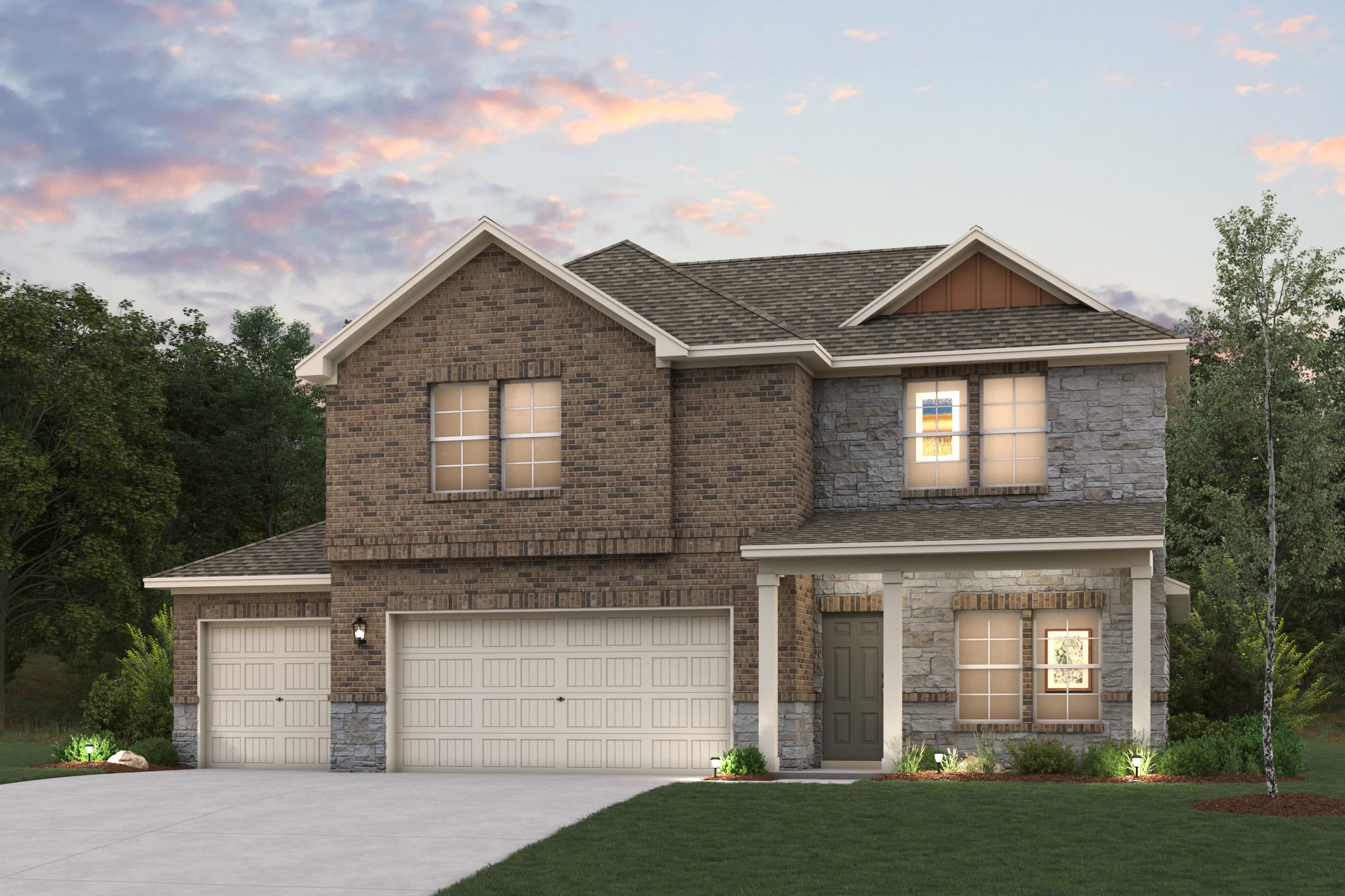 A house with a garage.