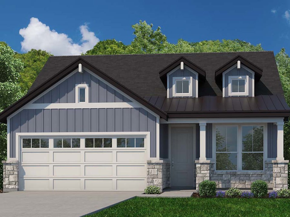 A house with a garage.