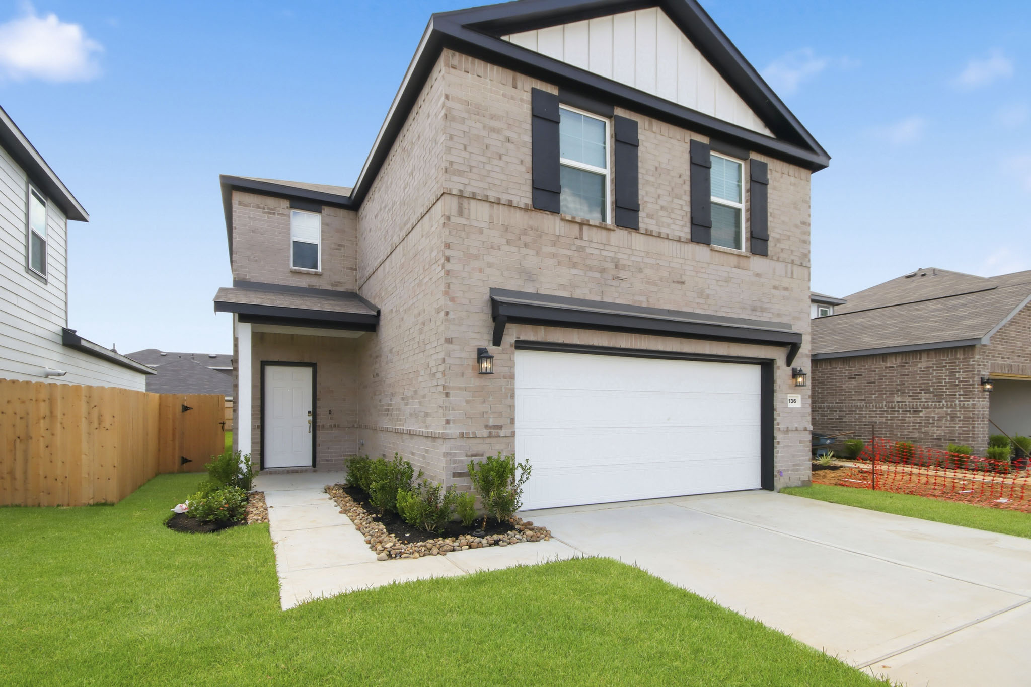 A house with a garage.