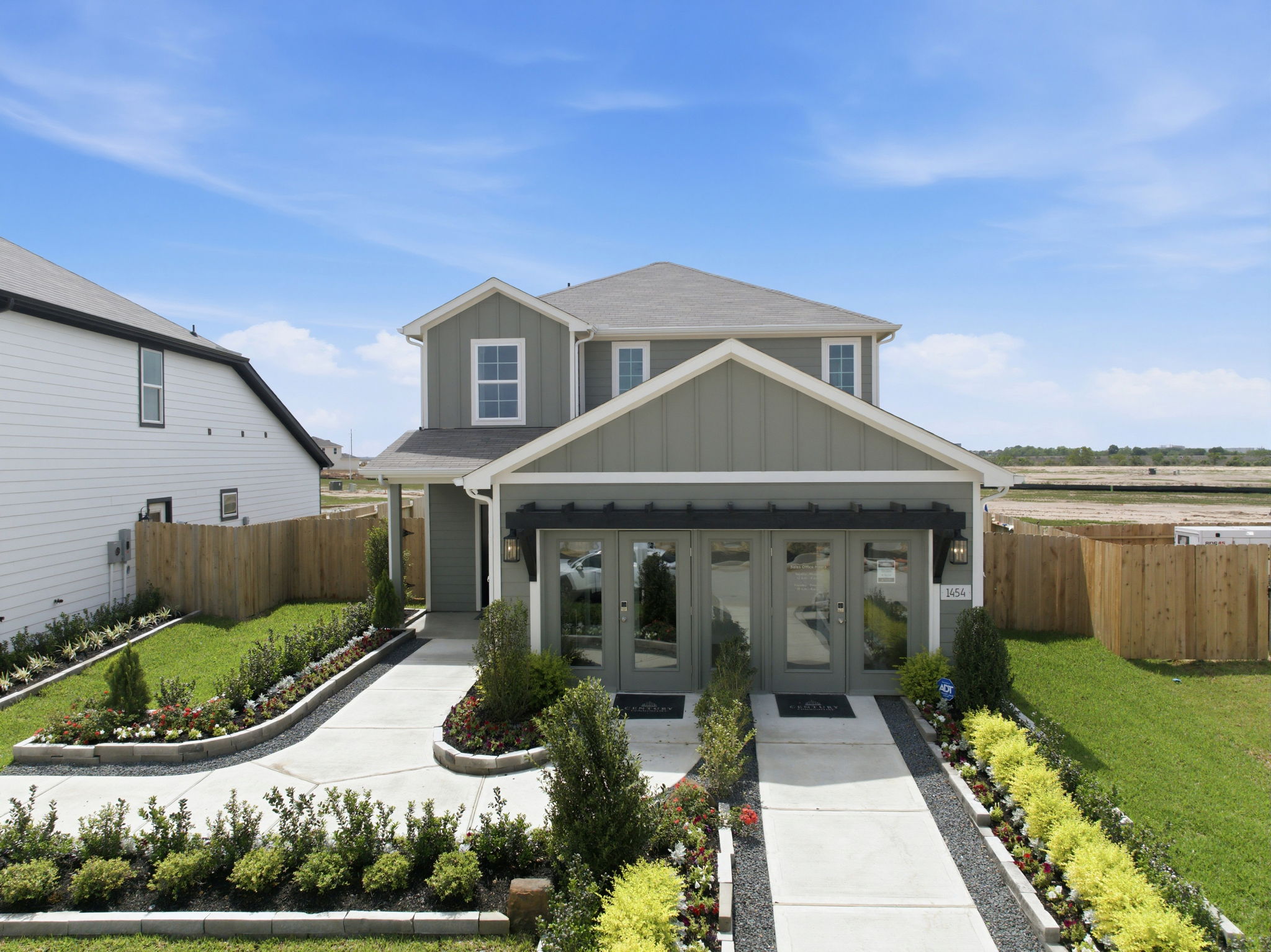 A house with a driveway.