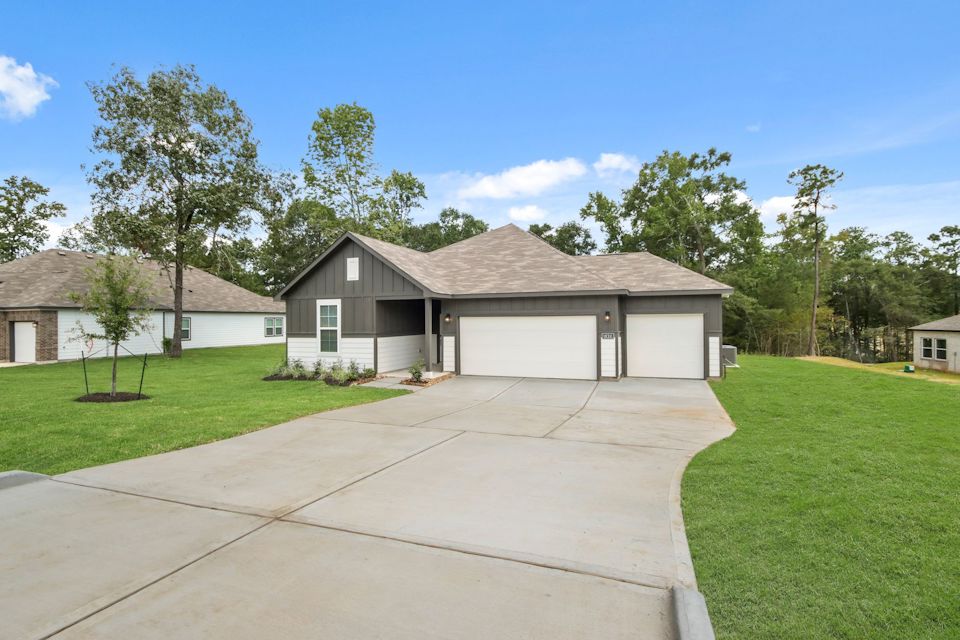 A house with a driveway.