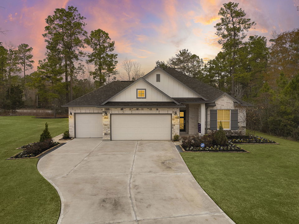 A house with a driveway.