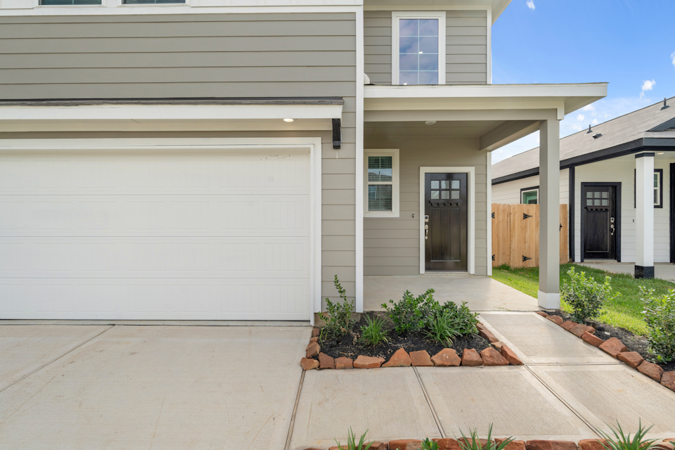 A house with a garage.