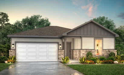 A house with a garage.