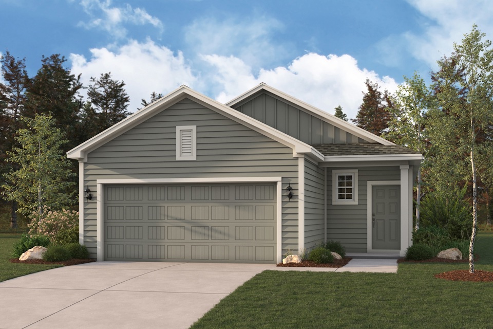 A house with a garage.