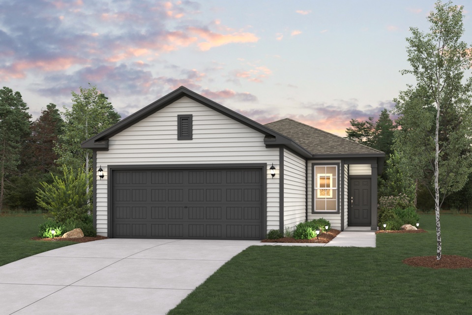 A house with a garage.