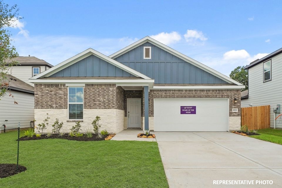 A house with a garage.