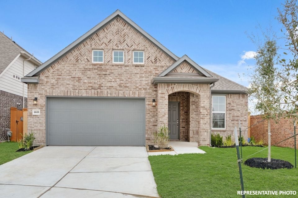 A house with a garage.