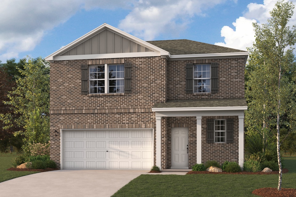 A house with a garage.