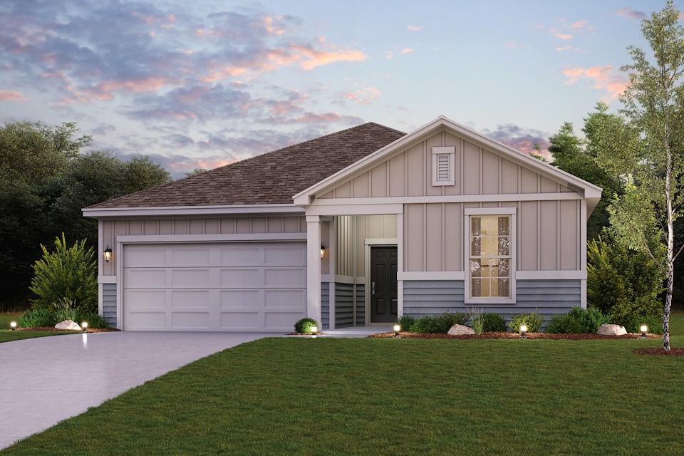 A house with a lawn.