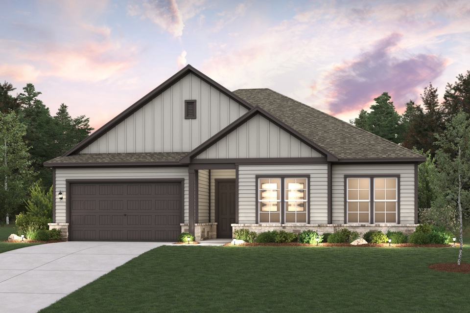 A house with a garage.