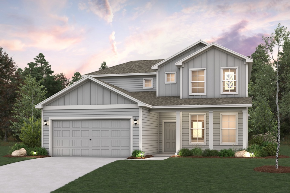 A house with a garage.