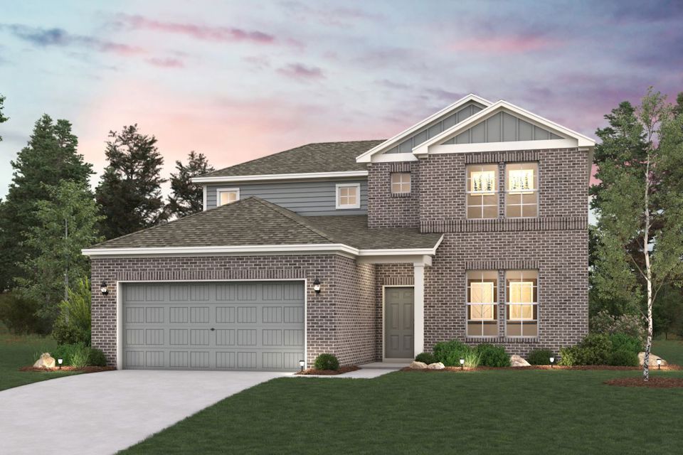 A house with a garage.