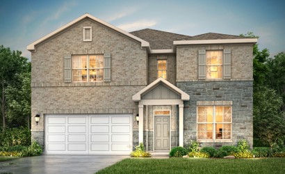 A large house with a garage.