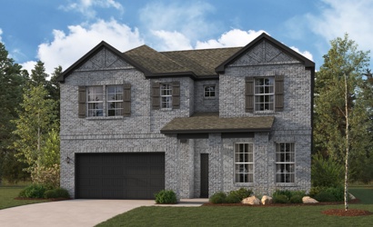 A large house with a garage.