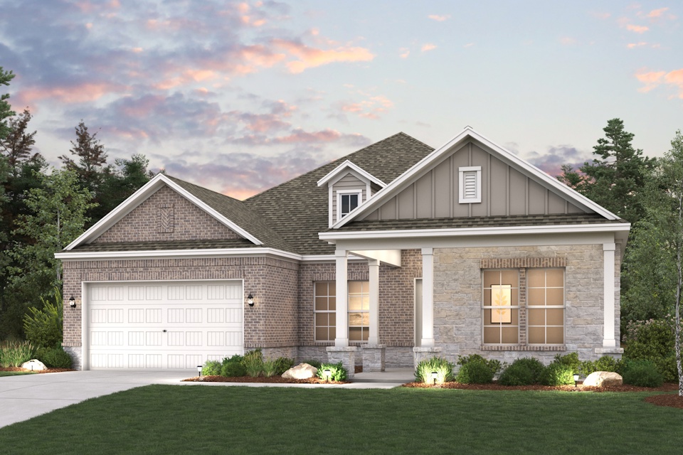 A house with a garage with American Gothic House in the background.