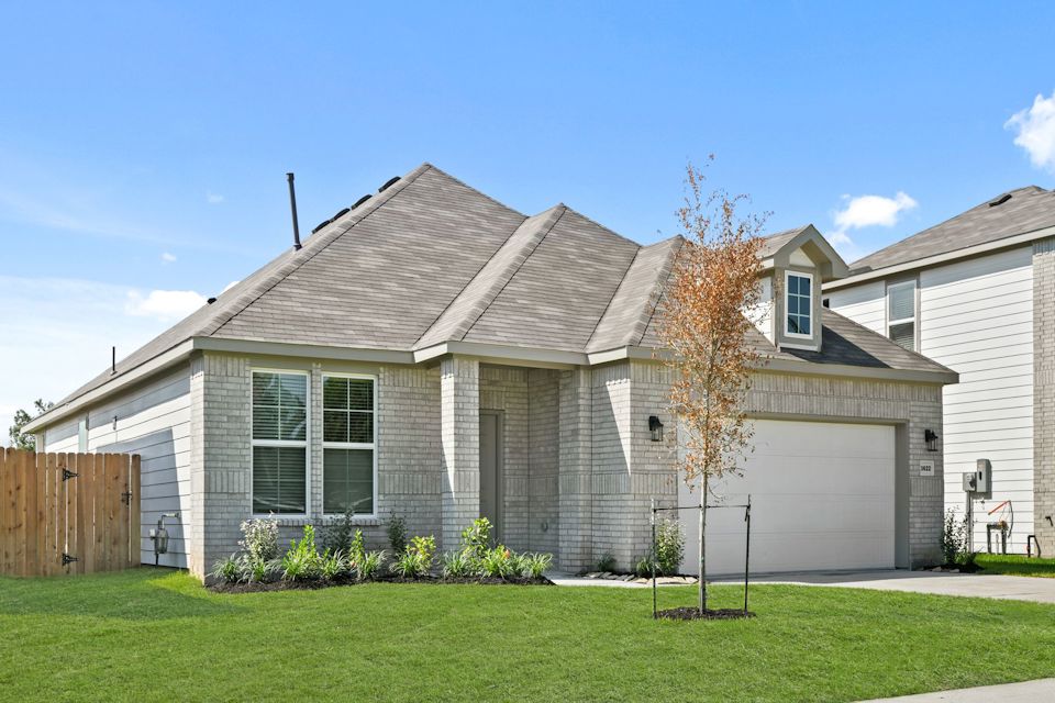 A house with a garage.