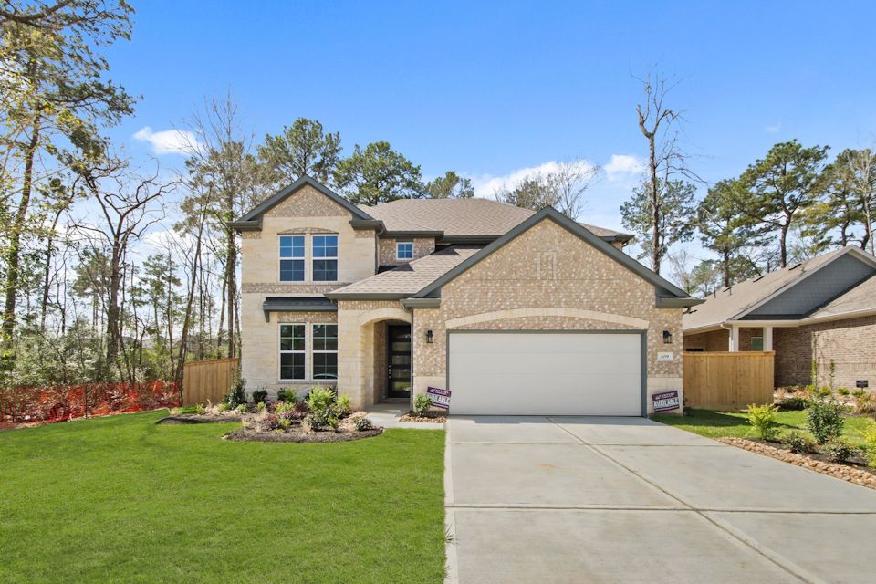 A house with a driveway.