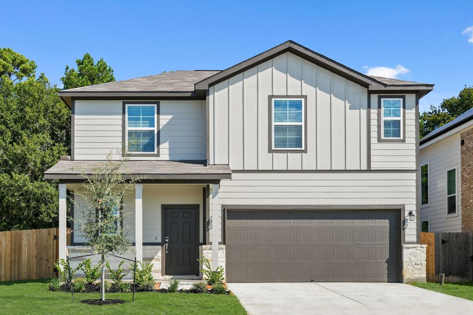 A house with a garage.