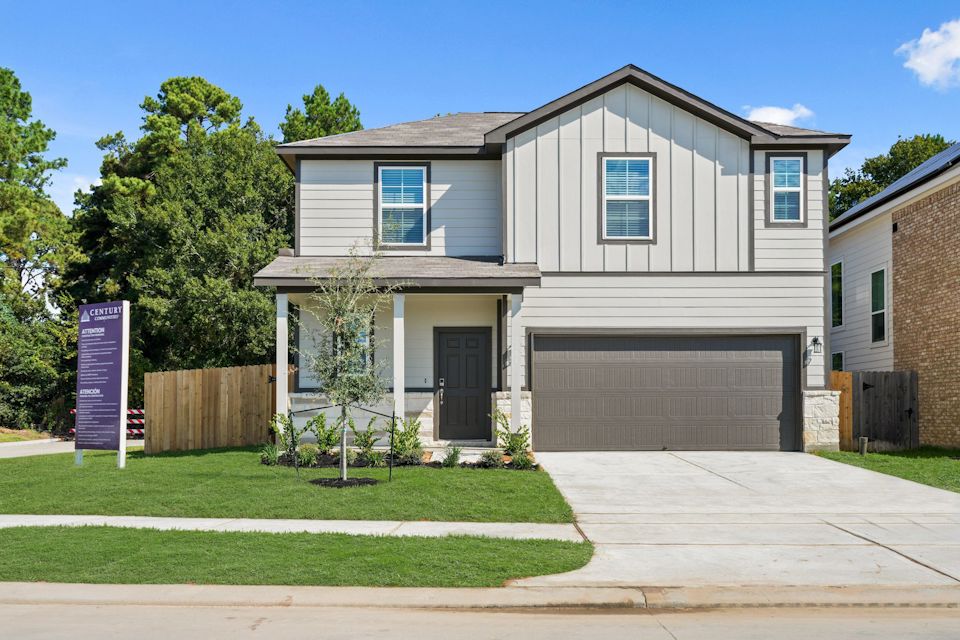 A house with a driveway.