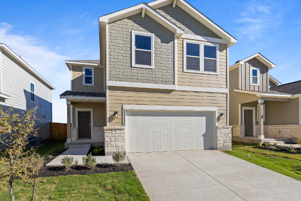 A house with a garage.
