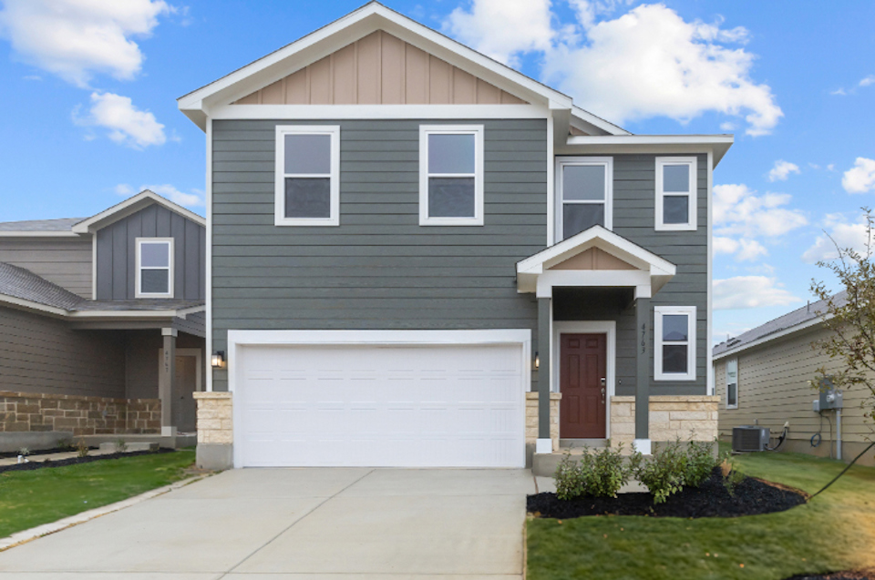 A house with a garage.