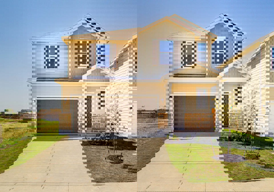 A house with a garage.