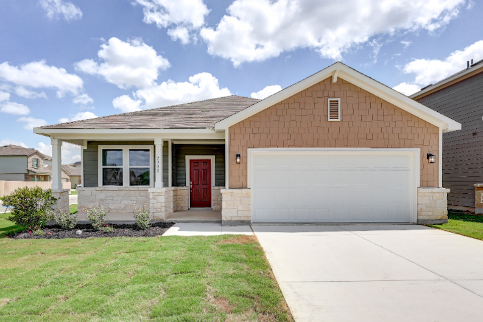 A house with a garage.