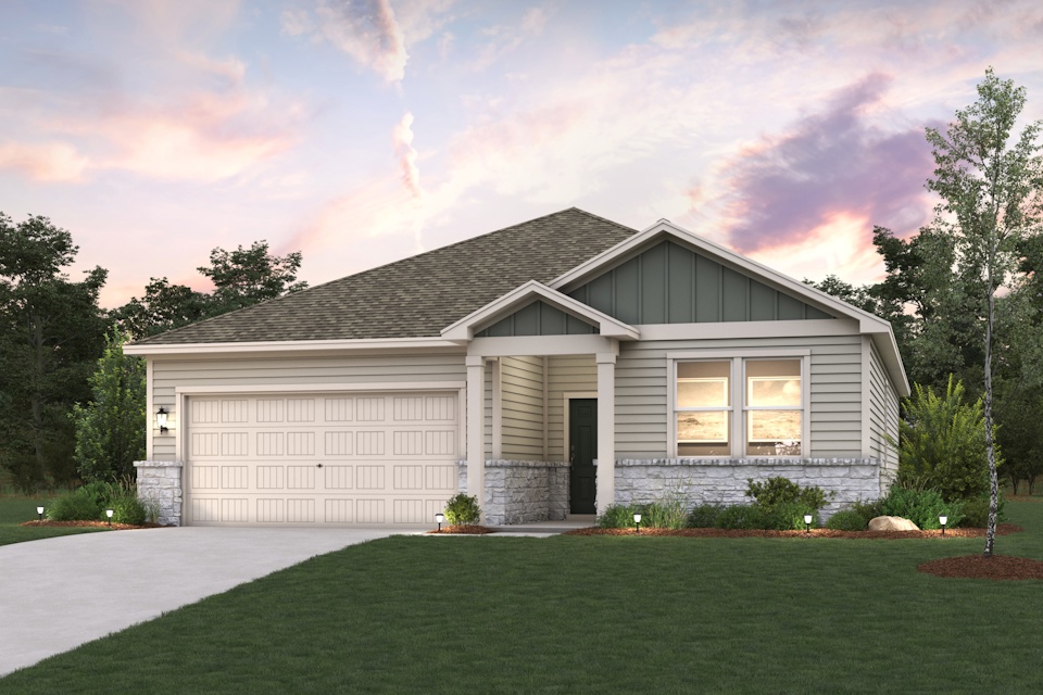A house with a garage.