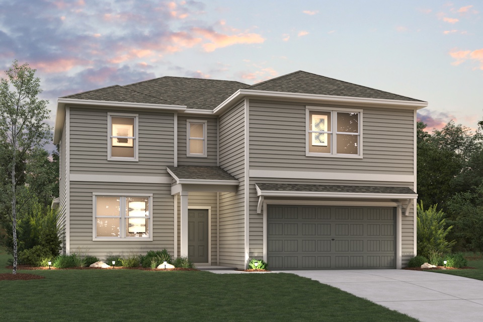 A house with a garage.