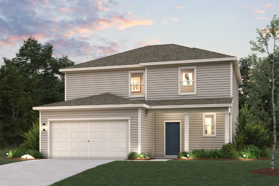 A house with a garage.