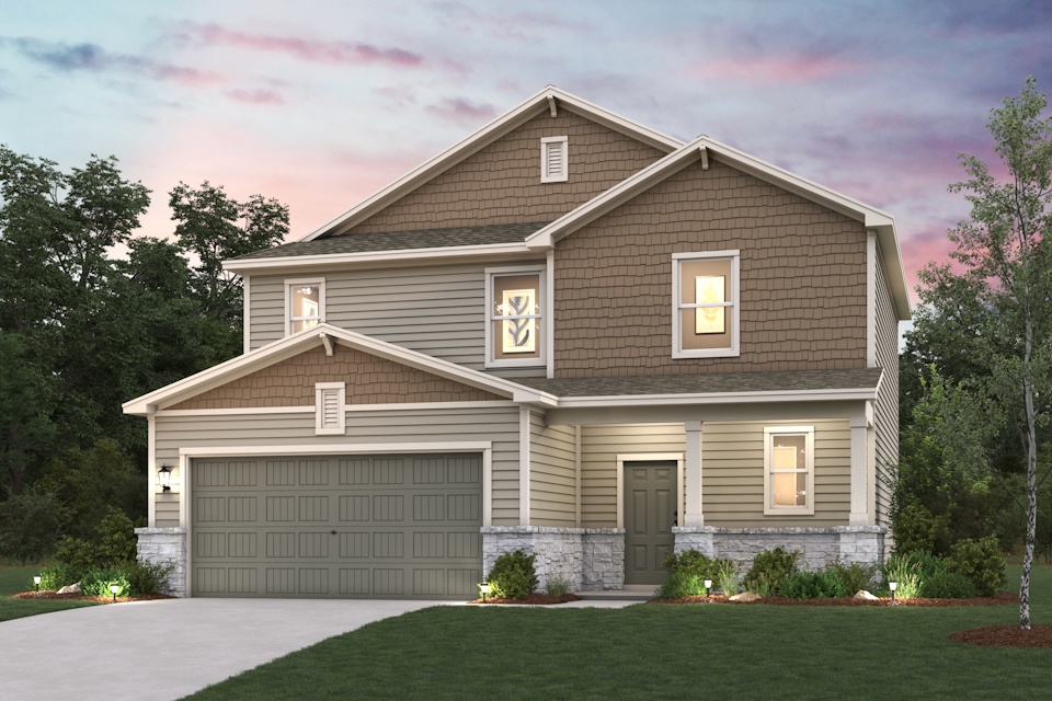 A house with a garage.