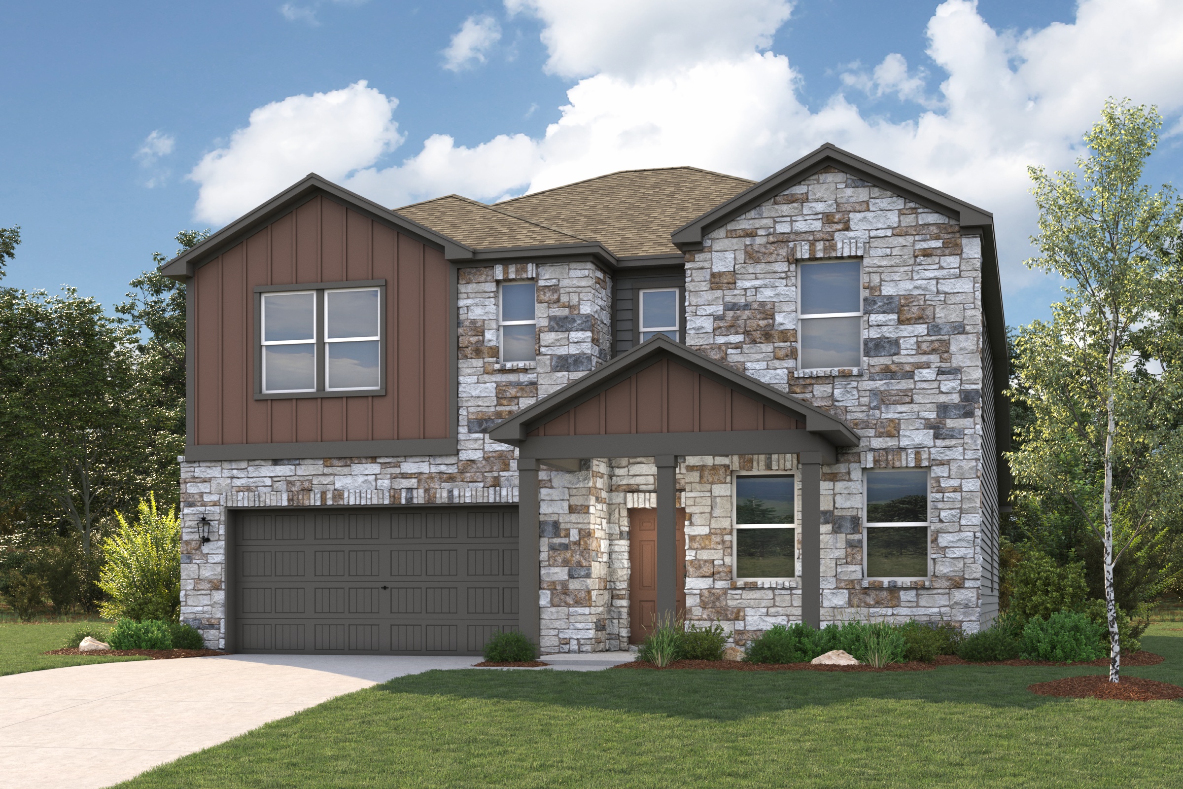 A house with a garage.